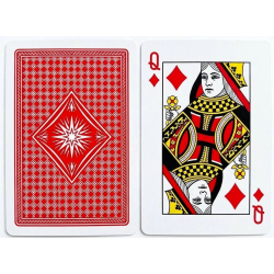 Awers i czerwony rewers karty Dama Karo Alexander
