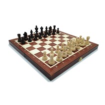 Szachy fornirowane Magiera 34,5×34,5 cm – zestaw klasyczny