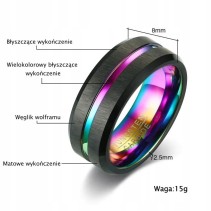 Nowoczesny pierścionek unisex z matowym wykończeniem