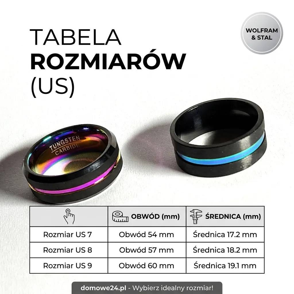 Wolfram czy Stal? Kompletny przewodnik po męskich obrączkach + Tabela rozmiarów US 7-9